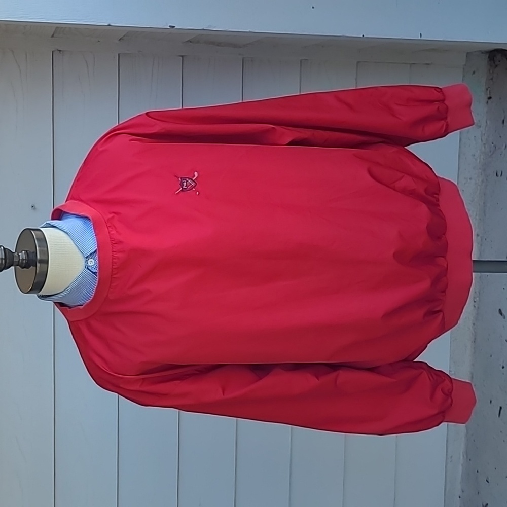 POLO GOLF Ralph Lauren Red Crest Mens XL Pullover Windbreaker Jacket Coat‎ VTG
